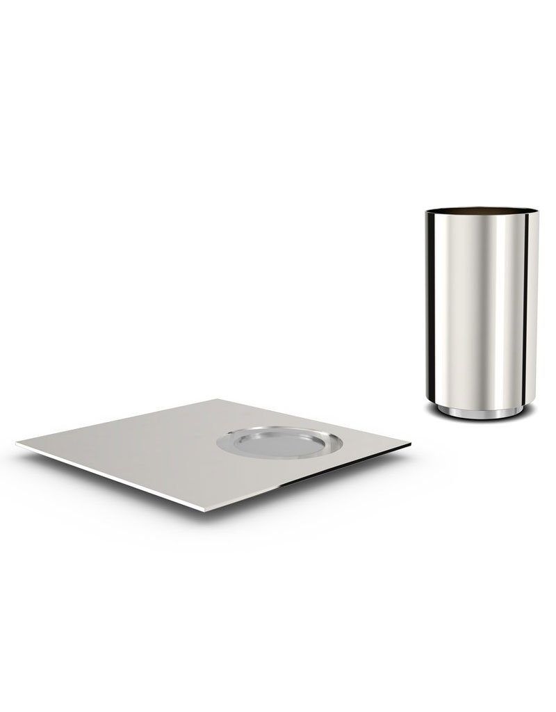 Elevate Kiddush Set & Tealight Holders | Silver | Uvtuvo Modern Judaica