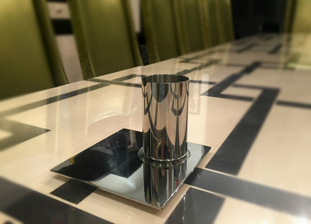 Elevate Kiddush Cup & Tray Set by Uvtuvo Modern Judaica