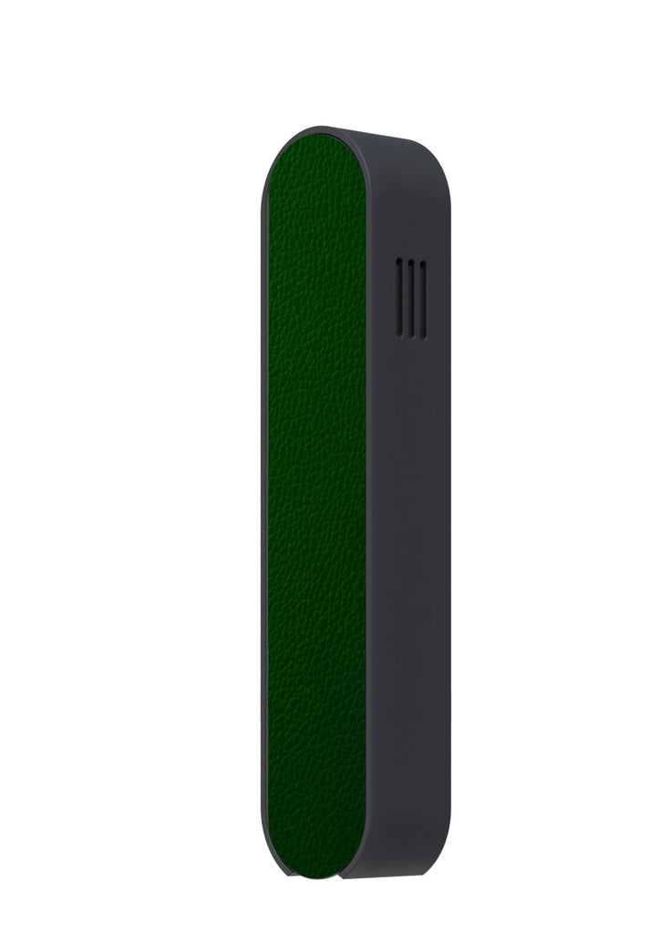Modern Mezuzah - Mood -Black - Green Leather - Uvtuvo Modern Judaica Jewish Gift