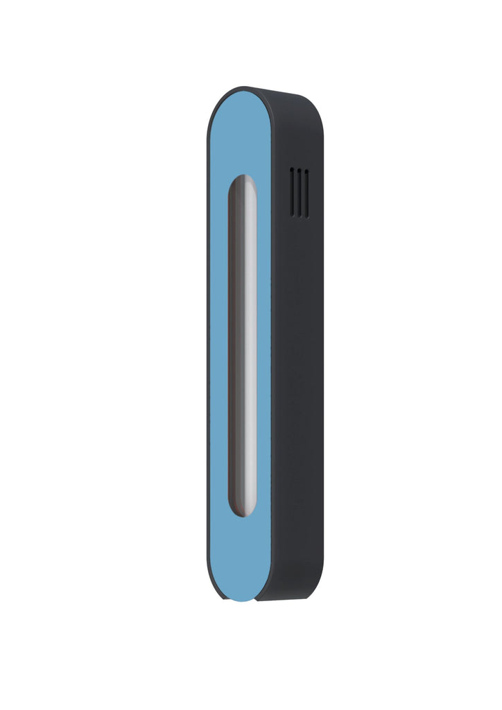 Modern Mezuzah - Mood - Black - Sky Blue Cutaway - Uvtuvo Modern Judaica Jewish Gift