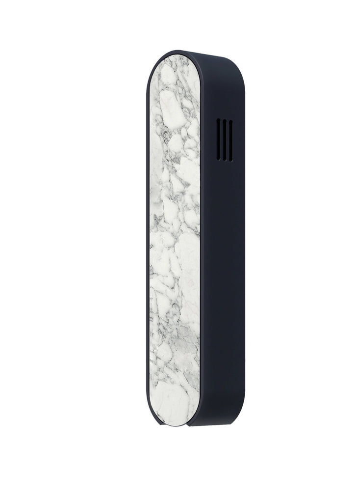 Modern Mezuzah - Mood - Black - White Stone - Uvtuvo Modern Judaica Jewish Gift