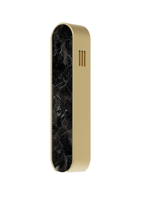 Modern Mezuzah - Mood - Gold - Black Stone - Uvtuvo Jewish Modern Judaica Gift