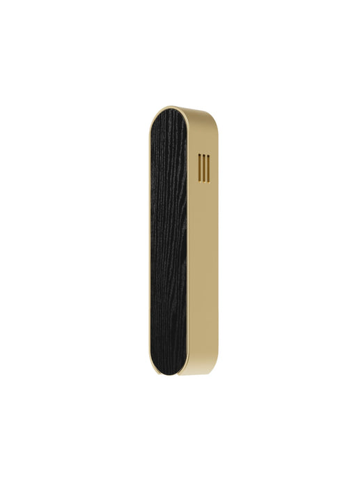 Modern Mezuzah - Mood - Gold - Black Wood - Uvtuvo Jewish Modern Judaica Gift