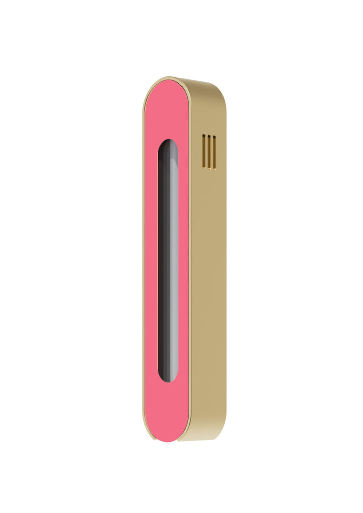 Modern Mezuzah - Mood - Gold - Pink Cutaway - Uvtuvo Jewish Modern Judaica Gift