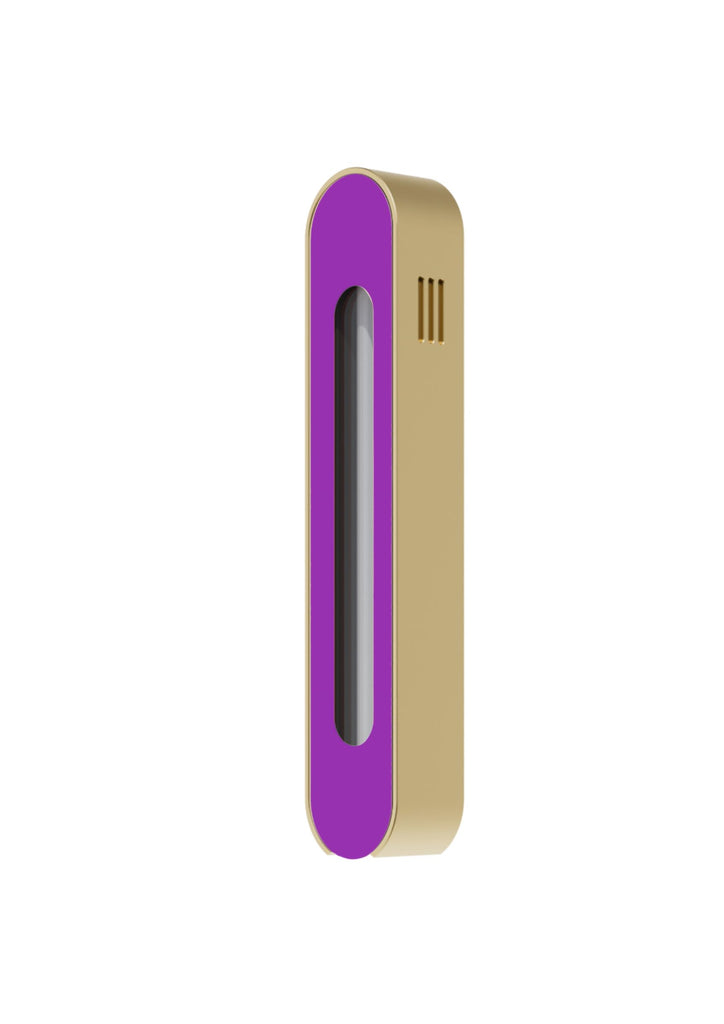 Modern Mezuzah - Mood - Gold - Purple Cutaway - Uvtuvo Jewish Modern Judaica Gift