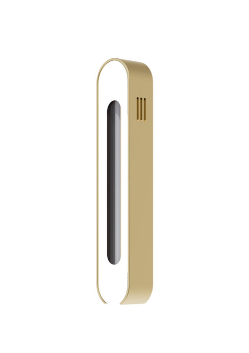 Modern Mezuzah - Mood - Gold - White Cutaway - Uvtuvo Jewish Modern Judaica Gift