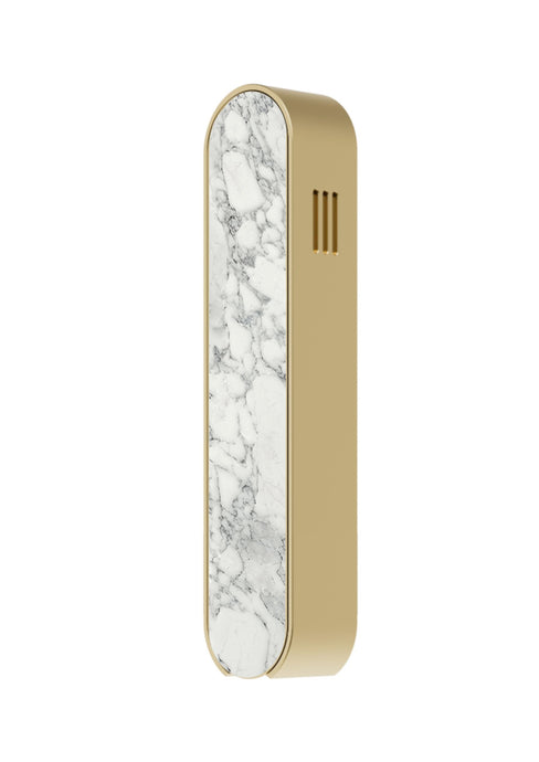 Modern Mezuzah - Mood - Gold - White Stone -  Uvtuvo Jewish Modern Judaica Gift