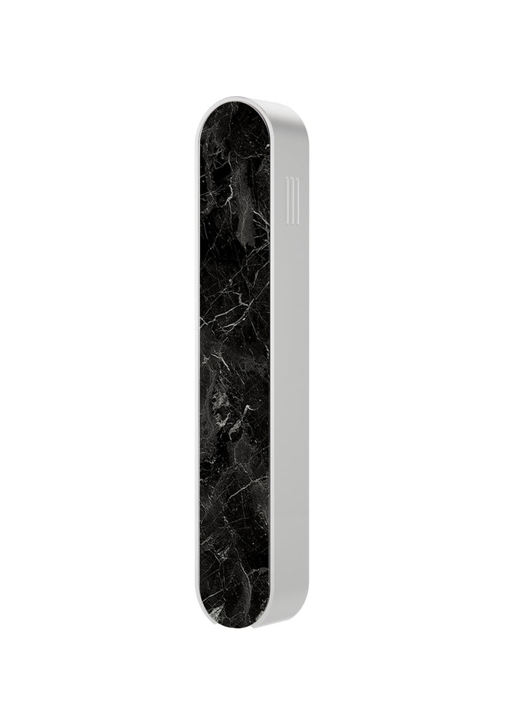 Modern Mezuzah - Mood - Silver - Black Stone - Uvtuvo Modern Judaica Jewish Gift