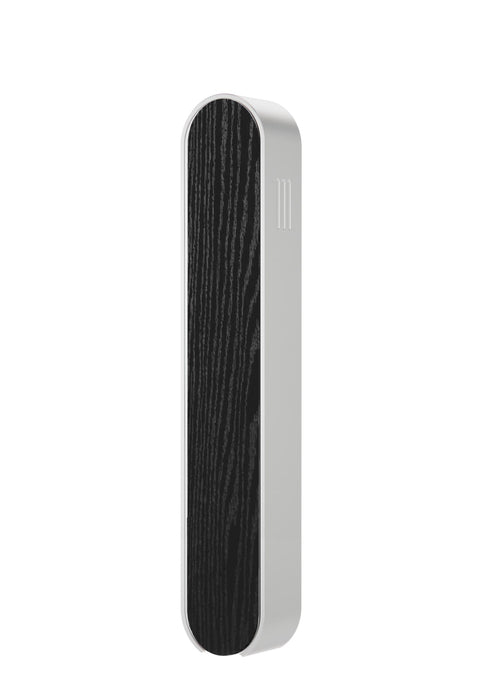 Modern Mezuzah - Mood - Silver - Black Wood - Uvtuvo Modern Judaica Jewish Gift