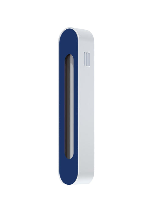 Modern Mezuzah - Mood - Silver - Blue Cutaway - Uvtuvo Modern Judaica Jewish Gift