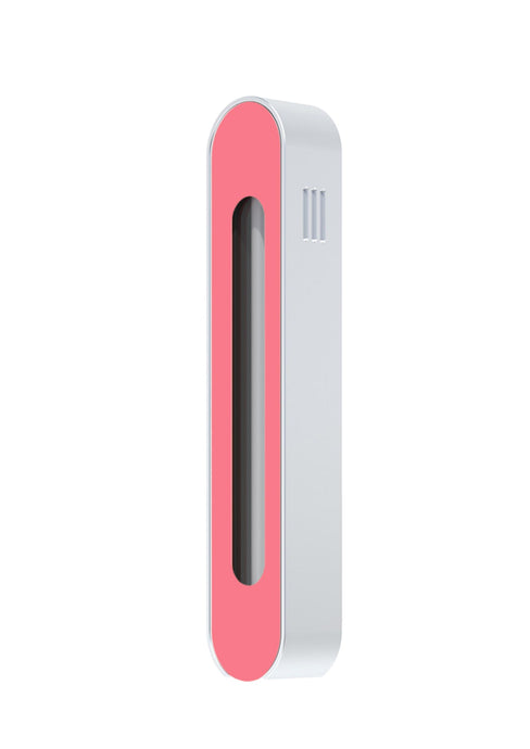 Modern Mezuzah - Mood - Silver - Pink Cutaway - Uvtuvo Modern Judaica Jewish Gift