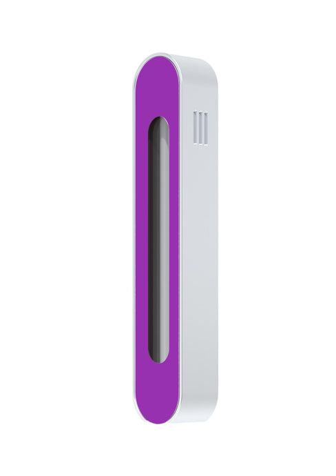 Modern Mezuzah - Mood - Silver -Purple Cutaway - Uvtuvo Modern Judaica Jewish Gift