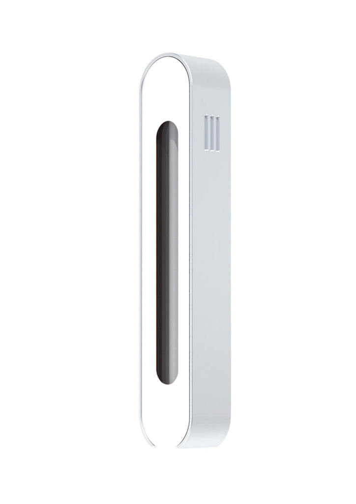 Modern Mezuzah - Mood - Silver - White Cutaway - Uvtuvo Modern Judaica Jewish Gift